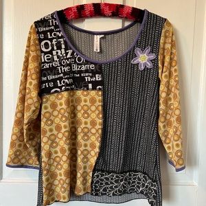 Hand Jive | Y2K Multi-Patterned Top